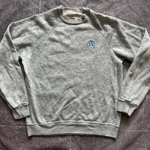Men's Vintage 80's Volkswagen Heather Gray Crewneck Pullover Sweatshirt Sz L VTG